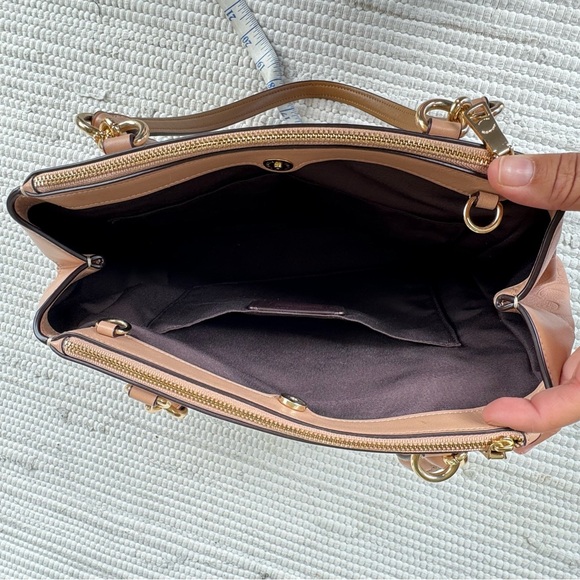 COACH BROOKE CARRYALL IN SIGNATURE LEATHER   BEECHWOOD/LIGHT GOLD - Picture 10 of 13